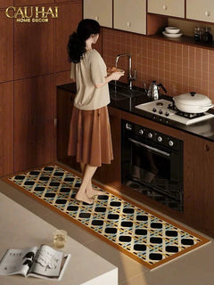 Thảm Bếp Da Cao Cấp - Water & Oil Repellent 45X150 - Amber Cannage-THẢM BẾP-CẬU HAI HOME DECOR
