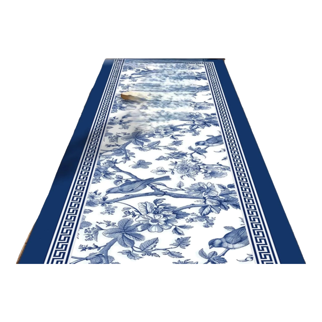 Thảm Bếp Microfiber Gen5 45x150 - Porcelain Revival Art - Indochine Oriental Jardin Kitchen Mat-THẢM BẾP-Đối tác tại Trung Quốc theo từng đơn đặt hàng-45x150-CẬU HAI HOME DECOR