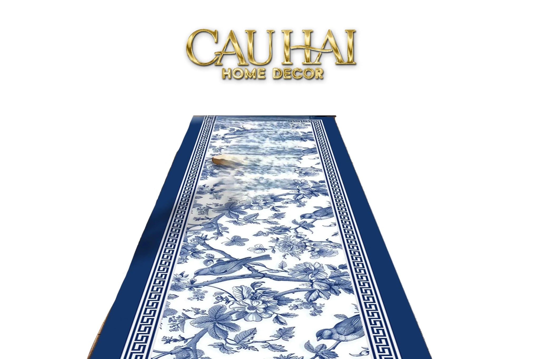 Thảm Bếp Microfiber Gen5 45x150 - Porcelain Revival Art - Indochine Oriental Jardin Kitchen Mat-THẢM BẾP-CẬU HAI HOME DECOR