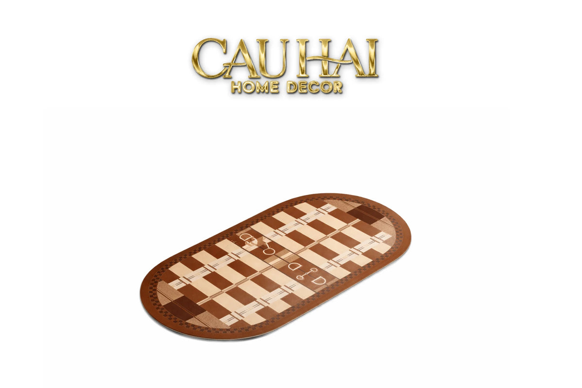Thảm Cửa / Bathroom Micro-Nappa Gen8 45x90 Étoile Brun Horsebit Signature-THẢM CỬA-CẬU HAI HOME DECOR-CẬU HAI HOME DECOR