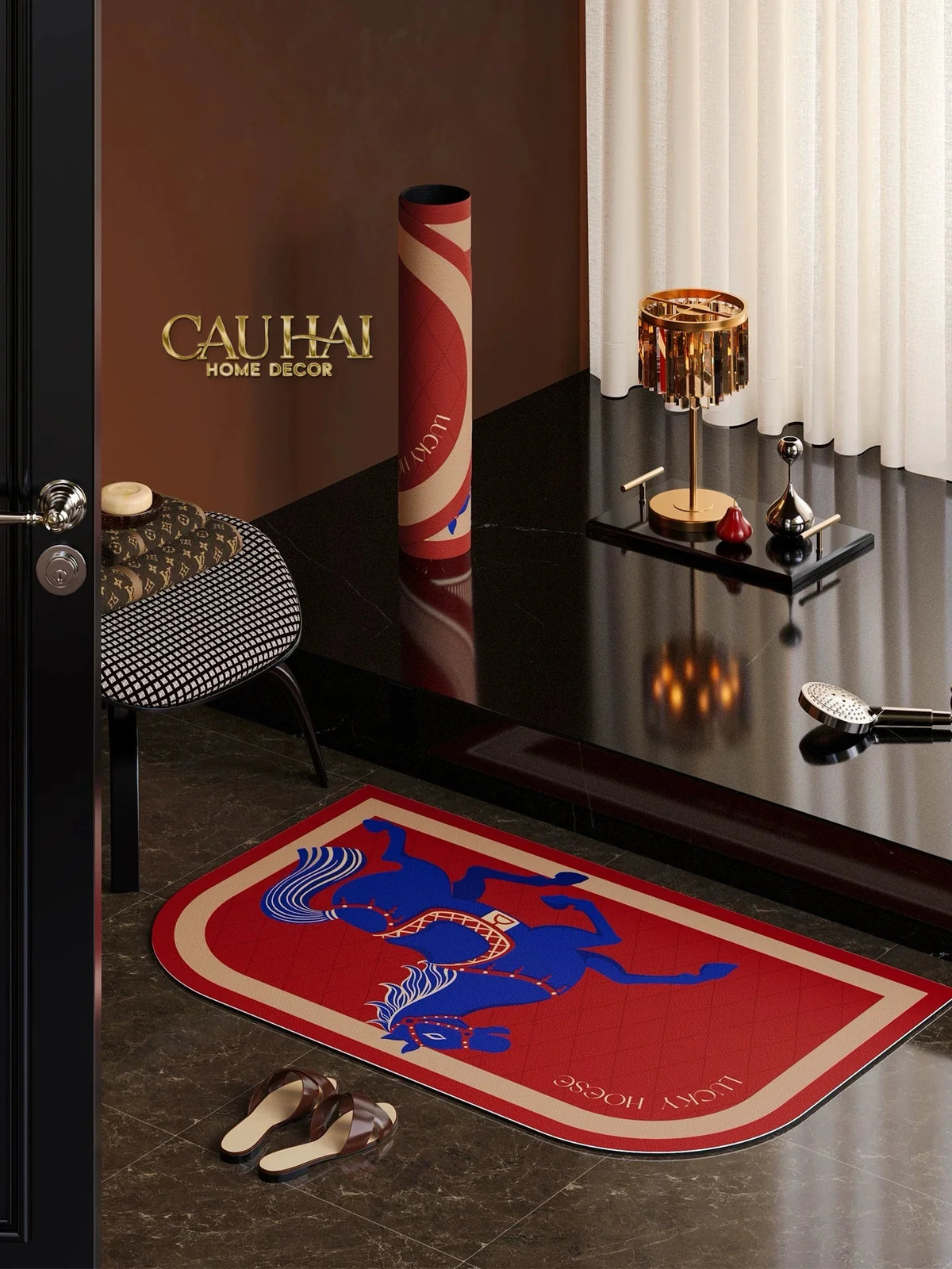 Thảm Cửa / Bathroom Micro-Nappa Gen8 45x90 Ngựa Xanh Hoàng Gia - Crimson Royal Cheval-THẢM CỬA-CẬU HAI HOME DECOR-CẬU HAI HOME DECOR