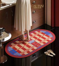 Thảm Cửa / Bathroom Micro-Nappa Gen8 45x90 Rouge Vermillion Équestre Horsebits Signature-CẬU HAI HOME DECOR
