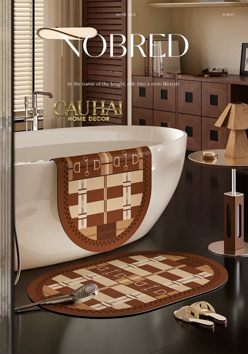 Thảm Cửa / Bathroom Micro-Nappa Gen8 45x90 Rouge Vermillion Équestre Horsebits Signature-CẬU HAI HOME DECOR