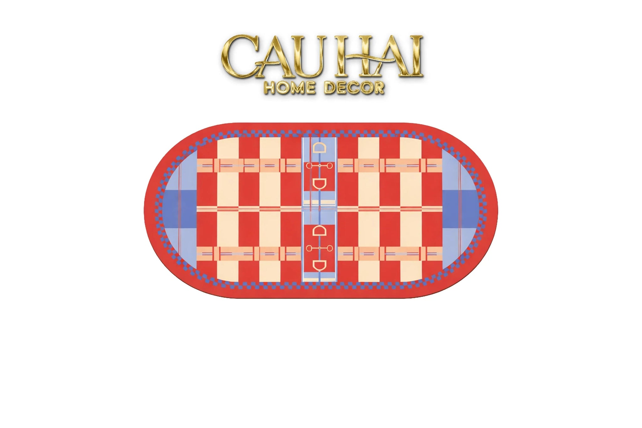 Thảm Cửa / Bathroom Micro-Nappa Gen8 45x90 Rouge Vermillion Équestre Horsebits Signature