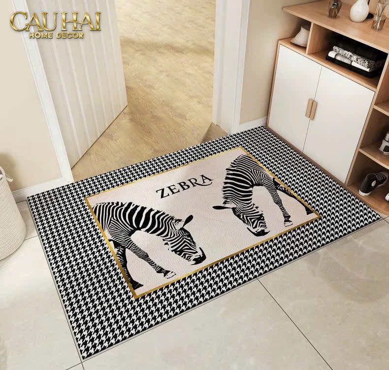 Thảm Cửa Da 100X120 - Hound Zebra-THẢM CỬA-CẬU HAI HOME DECOR