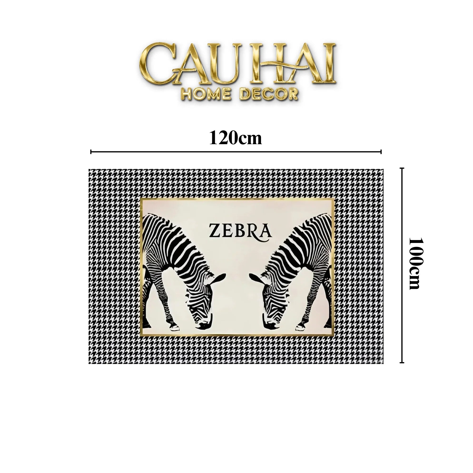Thảm Cửa Da 100X120 - Hound Zebra-CẬU HAI HOME DECOR