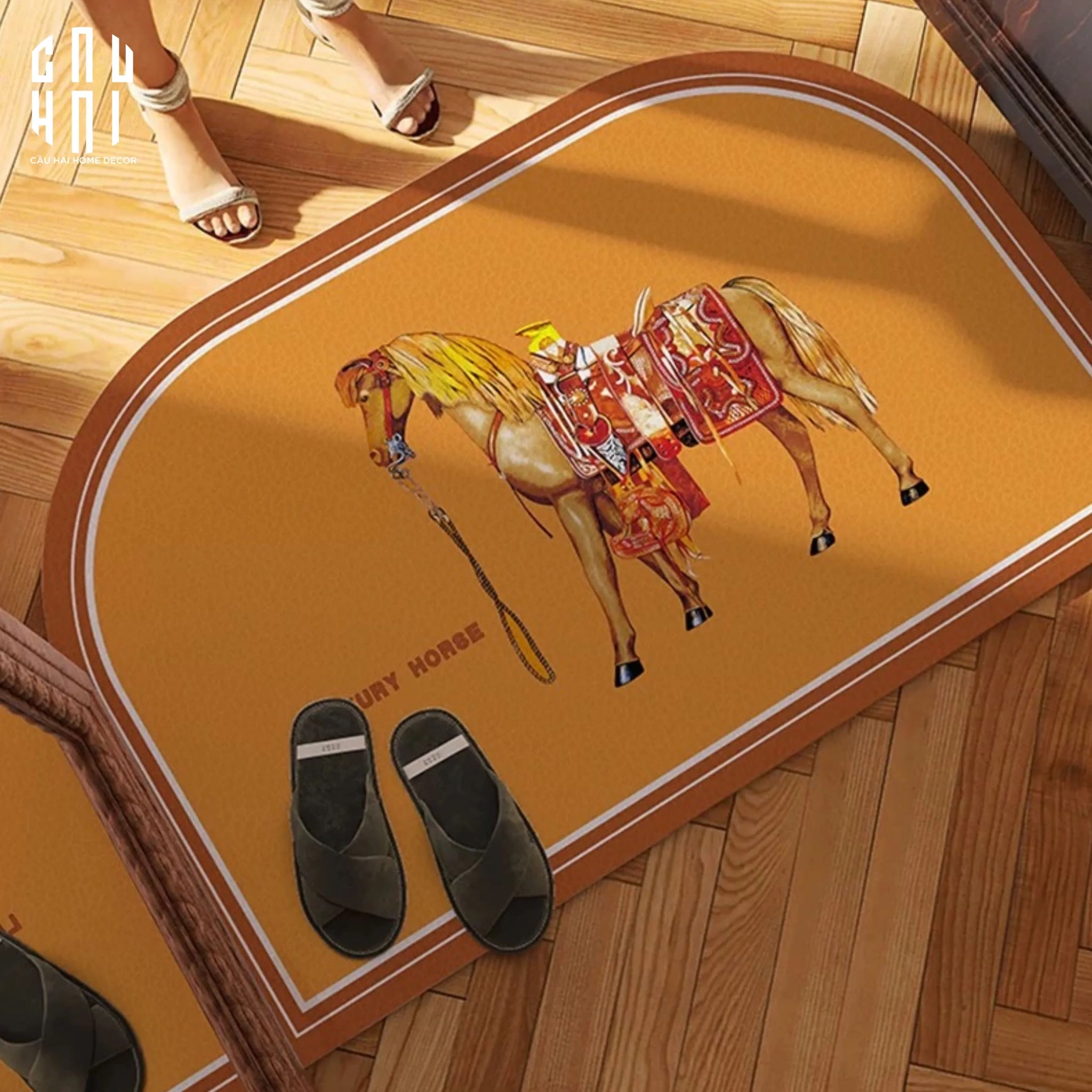 Thảm Cửa Da 50X80 - Mon Petit Cheval Door Mat-THẢM CỬA-CẬU HAI HOME DECOR