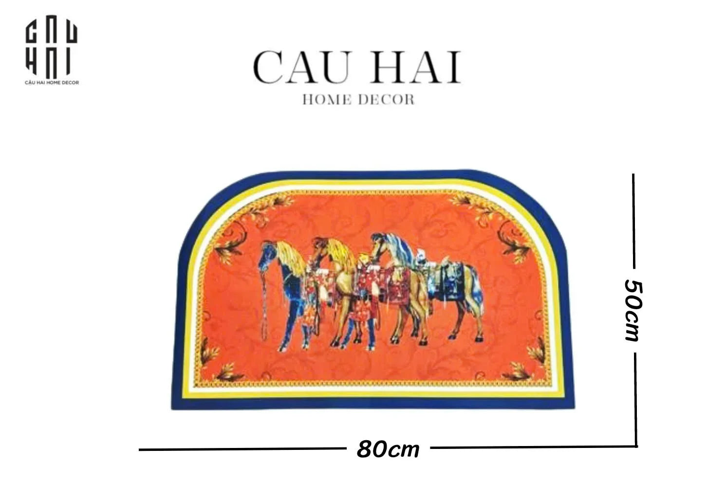 Thảm Cửa Da 50X80 - Mon Trois Petit Cheval-THẢM CỬA-CẬU HAI HOME DECOR