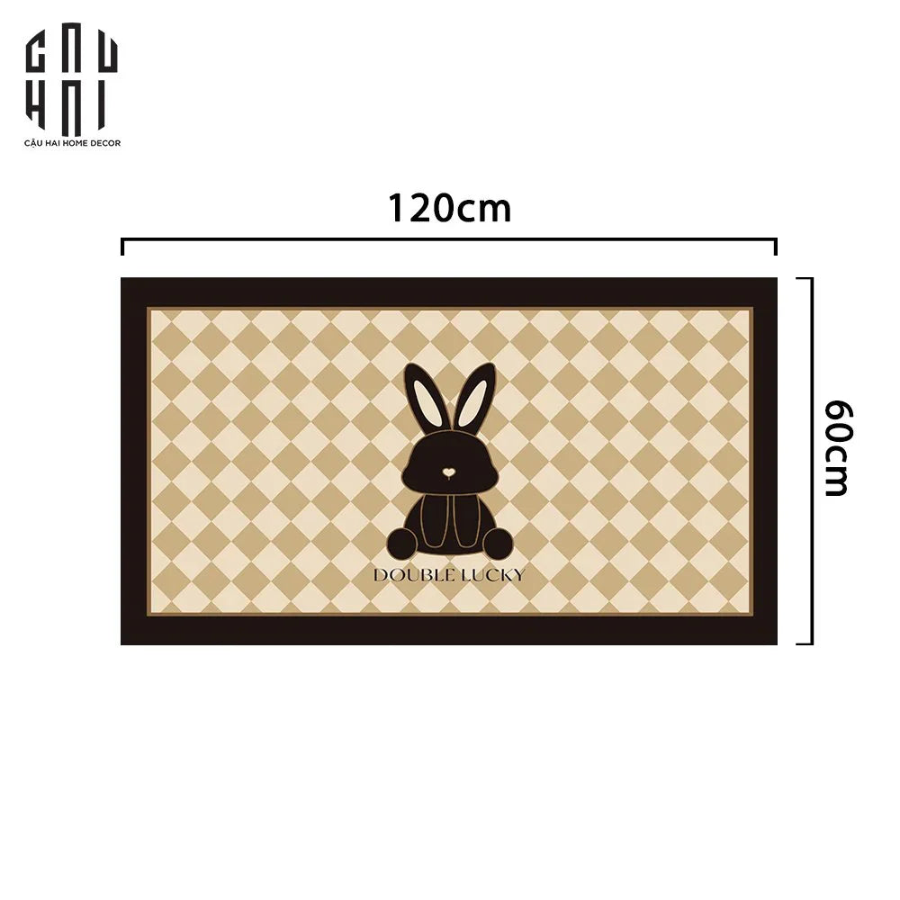 Thảm Cửa Da 60X120 Golden Bunny - Rectangle-THẢM CỬA-CẬU HAI HOME DECOR