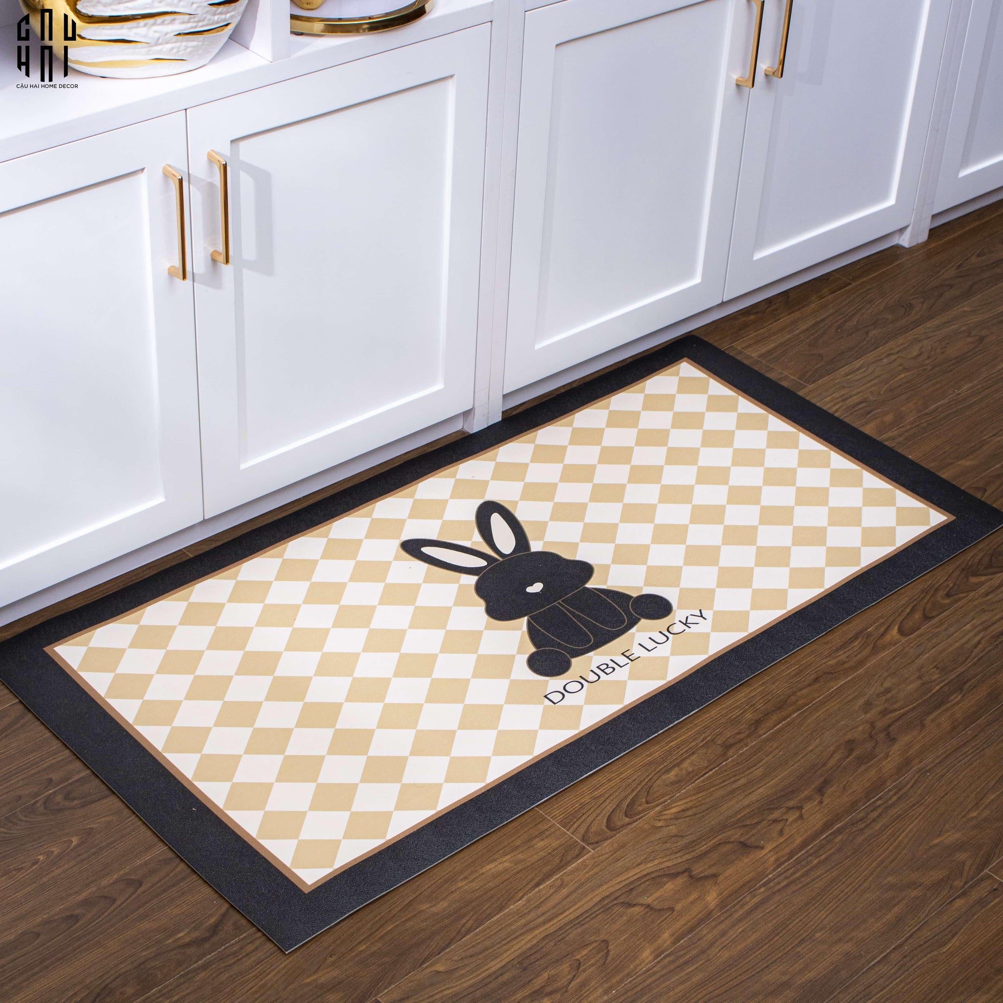 Thảm Cửa Da 60X120 Golden Bunny - Rectangle-THẢM CỬA-CẬU HAI HOME DECOR