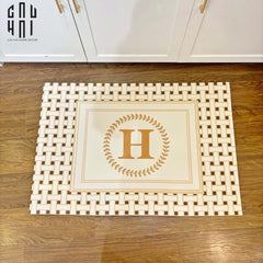 Thảm Cửa Da 60X90 - Iconic Beige Helios Door Mat-THẢM CỬA-CẬU HAI HOME DECOR