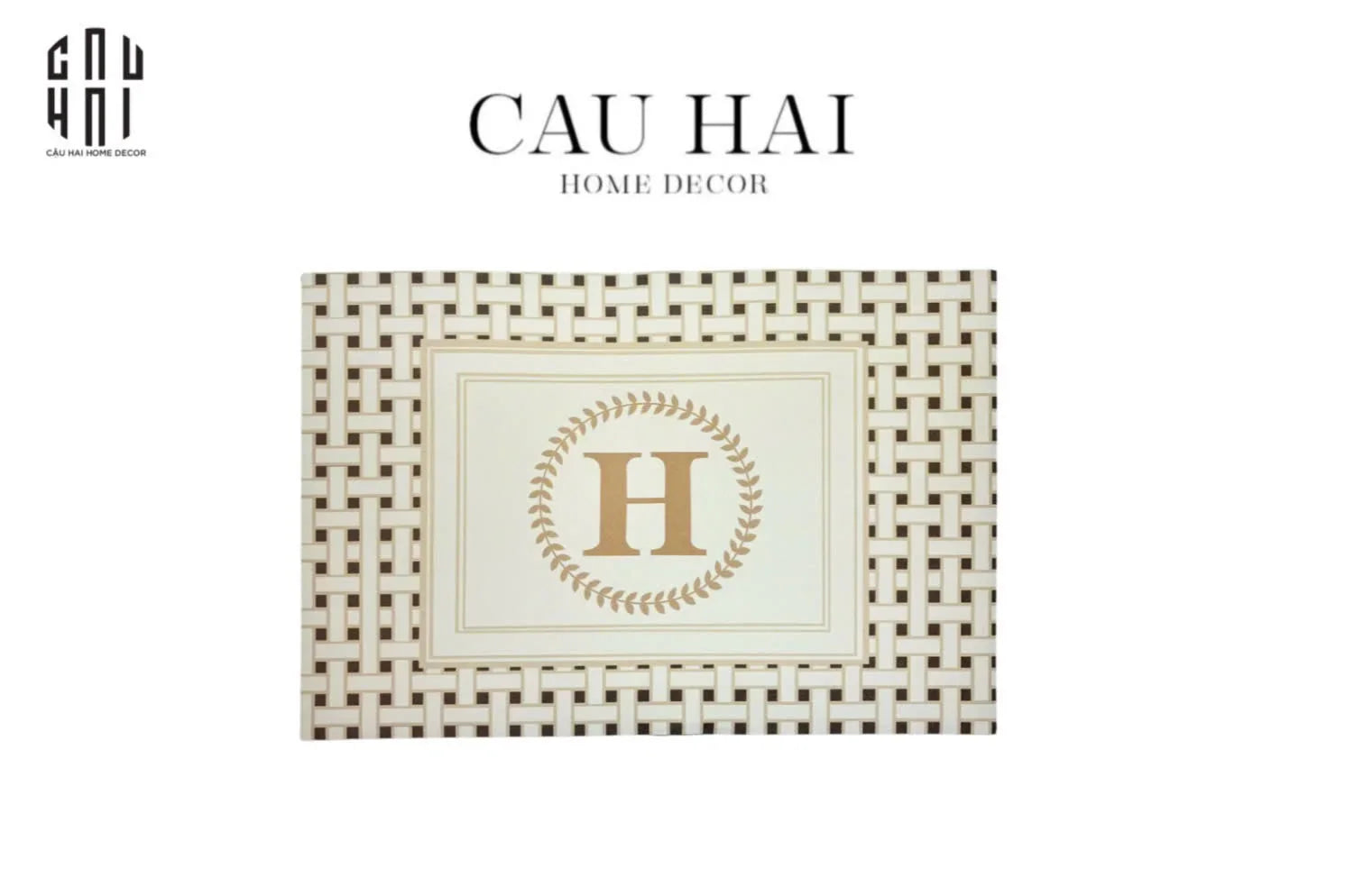 Thảm Cửa Da 60X90 - Iconic Beige Helios Door Mat-THẢM CỬA-CẬU HAI HOME DECOR