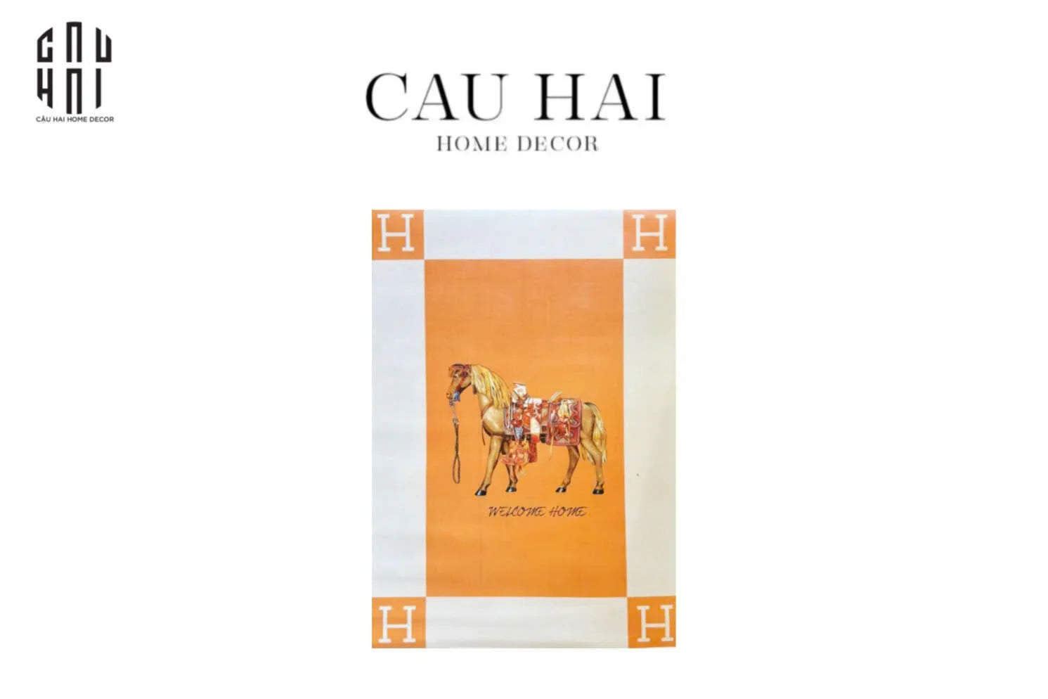 Thảm Cửa Da 80X120 - H Cheval Door Mat-THẢM CỬA-CẬU HAI HOME DECOR