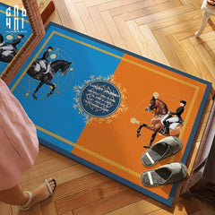 Thảm Cửa Da Cao Cấp 50X80 - OB Dou Polo Horseman-CẬU HAI HOME DECOR