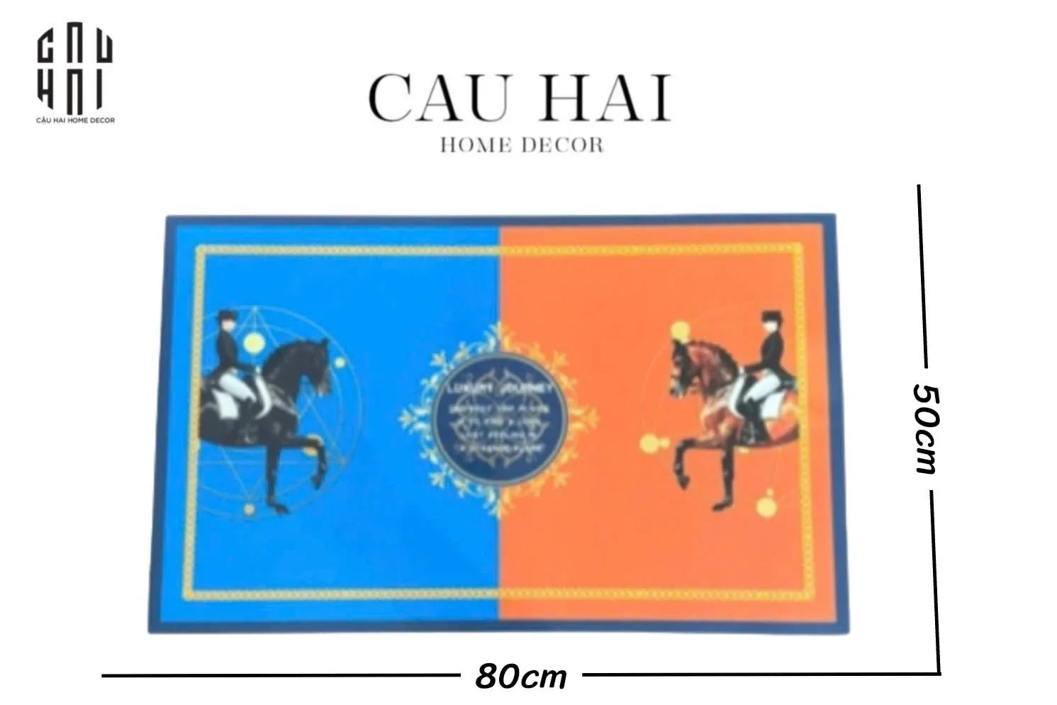 Thảm Cửa Da Cao Cấp 50X80 - OB Dou Polo Horseman-CẬU HAI HOME DECOR