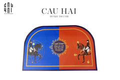 Thảm Cửa Da Cao Cấp - Water & Oil Repellent 50X80 - Oval OB Duo Polo Horseman-THẢM CỬA-CẬU HAI HOME DECOR