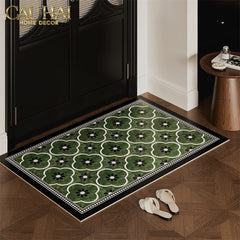 Thảm Bếp Da Micro Nappa Gen8 Longer 45X180 - Olive Green Petals-THẢM BẾP-CẬU HAI HOME DECOR