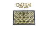 Thảm Cửa Da Chữ Nhật 60X90 - Olive Green Petals - Door Mat-THẢM CỬA-CẬU HAI HOME DECOR