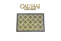 Thảm Cửa Da Chữ Nhật 60X90 - Olive Green Petals - Door Mat-CẬU HAI HOME DECOR