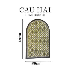 Thảm Cửa Da Oval - 90X120 Olive Green Petals-THẢM CỬA-CẬU HAI HOME DECOR