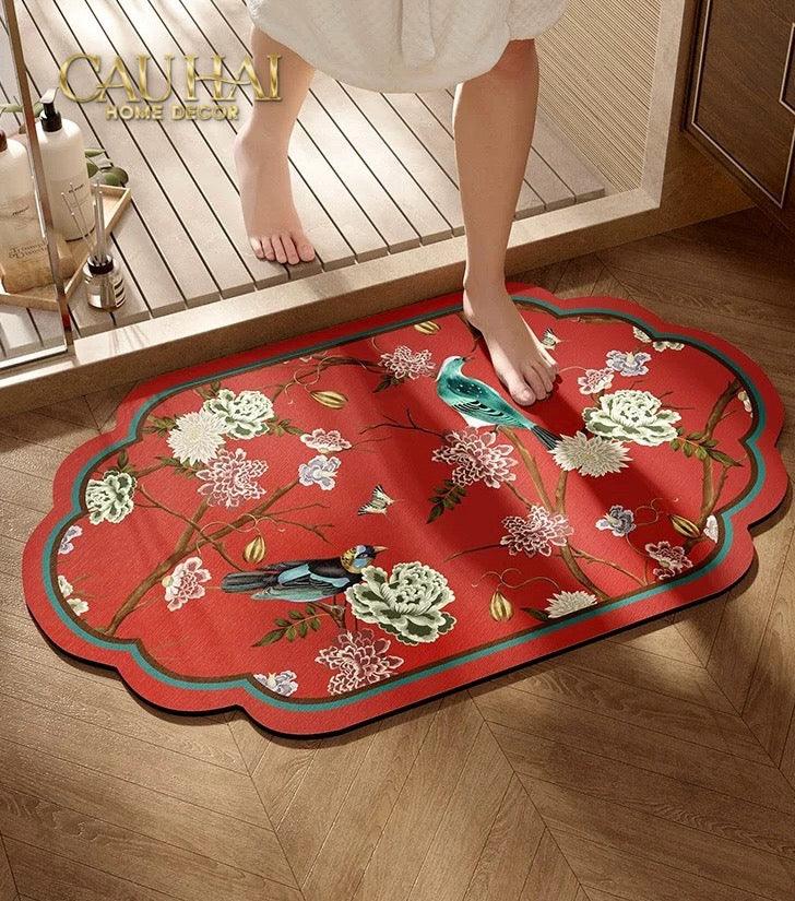 Thảm Cửa Da Thấm Hút Micro-Nappa Gen8 50X80 - Qing Dynasty Crimson Legacy-THẢM CỬA-CẬU HAI HOME DECOR