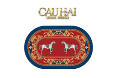 Thảm Cửa Micro-Nappa 50x80 Đôi Ngựa Hoàng Gia Chevaux Royaux Noblesse – Da Thấm Hút-CẬU HAI HOME DECOR