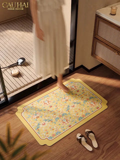 Thảm Cửa Microfiber 50x75 – Hoa Văn Pastel Đối Xứng Florals-THẢM CỬA-CẬU HAI HOME DECOR