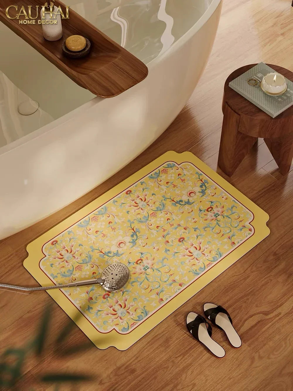 Thảm Cửa Microfiber 50x75 – Hoa Văn Pastel Đối Xứng Florals-THẢM CỬA-CẬU HAI HOME DECOR