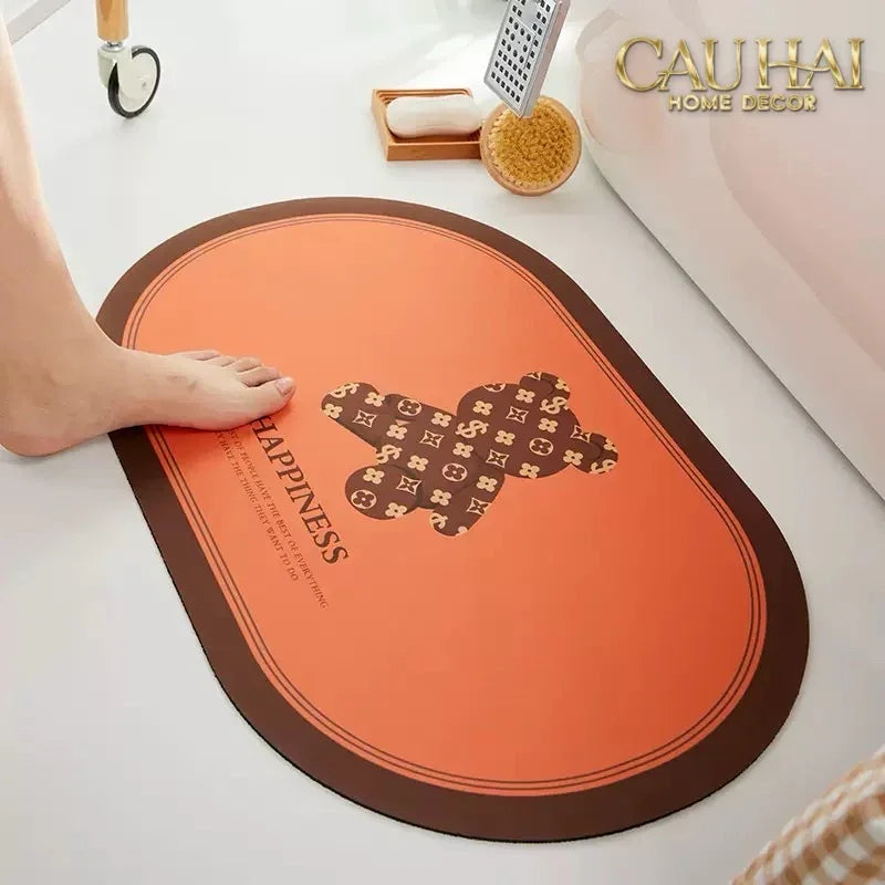 Thảm Cửa Microfiber 60X90 - Bear - Brick Terra Coin-THẢM CỬA-CẬU HAI HOME DECOR