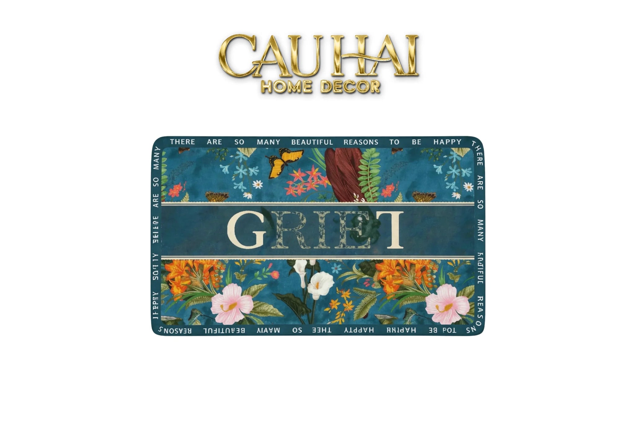 Thảm Cửa Microfiber 60X90 - Jungle Gg - Navy-THẢM CỬA-CẬU HAI HOME DECOR