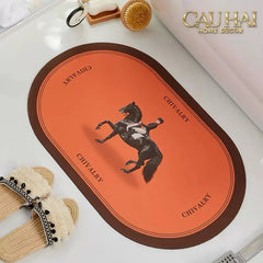 Thảm Cửa Microfiber 60X90 Màu Cam Đặc Trưng - Chivalry Polo Horseman Équestre-CẬU HAI HOME DECOR