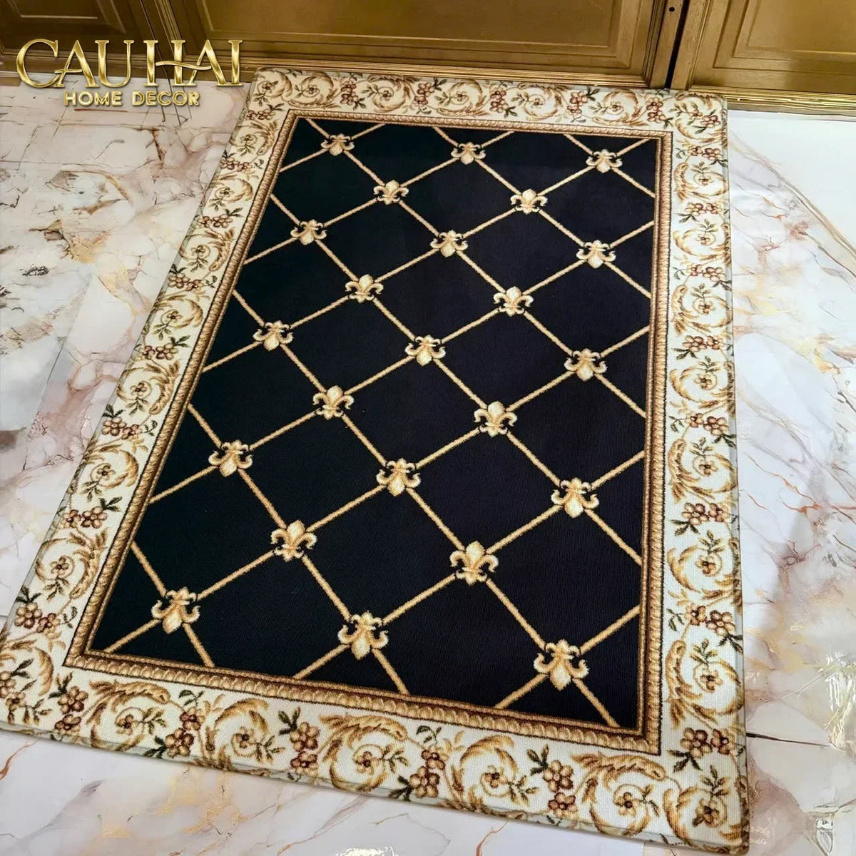 Thảm Cửa Nhung Bỉ 100X140 - Ancient Roman Royal Blue Premium Door Mat-THẢM CỬA-Đối tác tại Trung Quốc theo từng đơn đặt hàng-CẬU HAI HOME DECOR