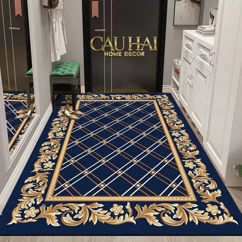 Thảm Cửa Nhung Pha Lê Cao Cấp - 80x120 Impérial Roman Gold Scroll Border Premium Rugs-THẢM CỬA-CẬU HAI HOME DECOR-CẬU HAI HOME DECOR