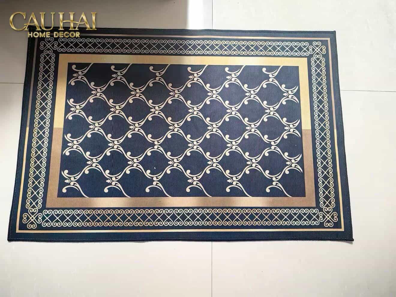 Thảm Cửa Nhung Pha Lê Cao Cấp - 80x120 Impérial Roman Gold Scroll Border Premium Rugs-CẬU HAI HOME DECOR