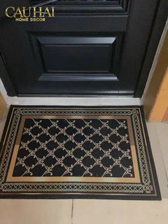 Thảm Cửa Nhung Pha Lê Cao Cấp - 80x120 Impérial Roman Gold Scroll Border Premium Rugs-CẬU HAI HOME DECOR