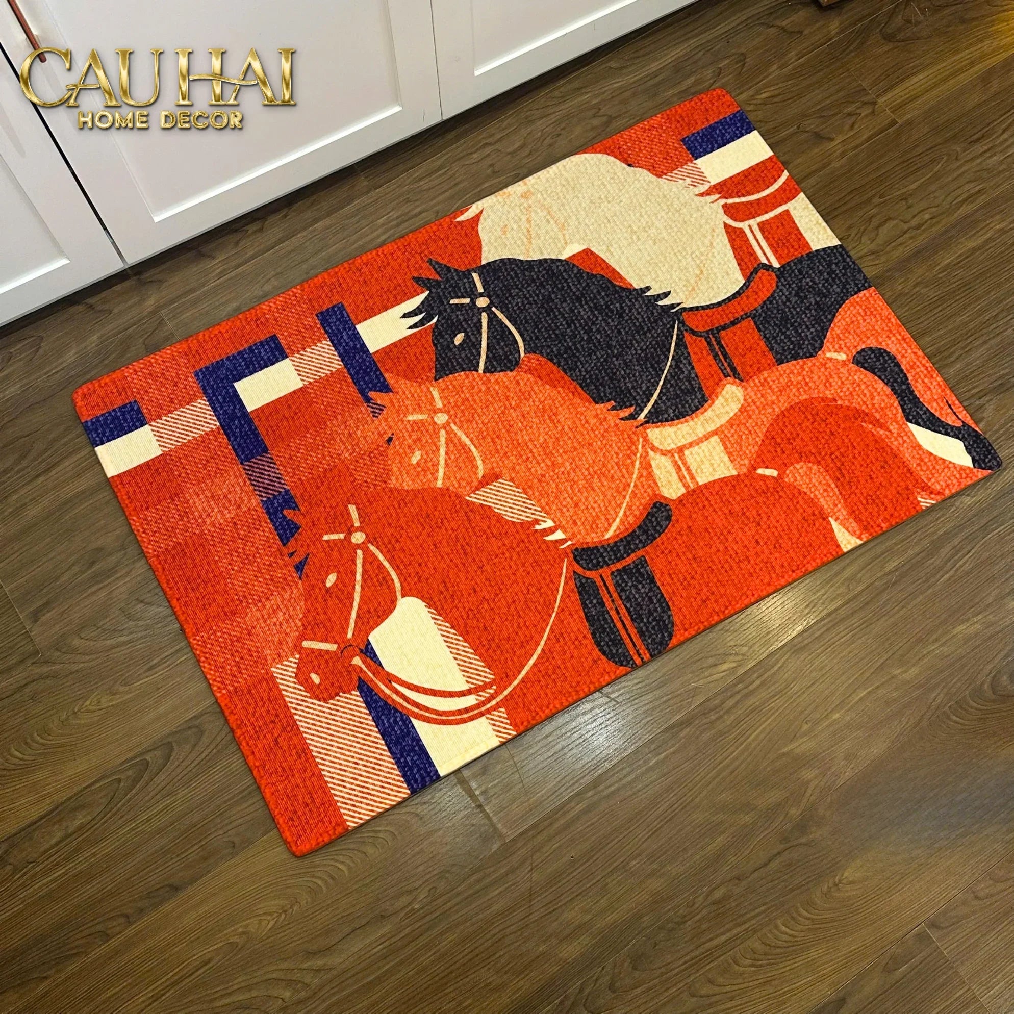 Thảm Cửa Sợi Dệt 60x90 Ngựa Kỵ Binh Hoàng Gia - Les Trois Chevaux D’Empire-CẬU HAI HOME DECOR