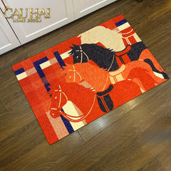 Thảm Cửa Sợi Dệt 60x90 Ngựa Kỵ Binh Hoàng Gia - Les Trois Chevaux D’Empire-CẬU HAI HOME DECOR