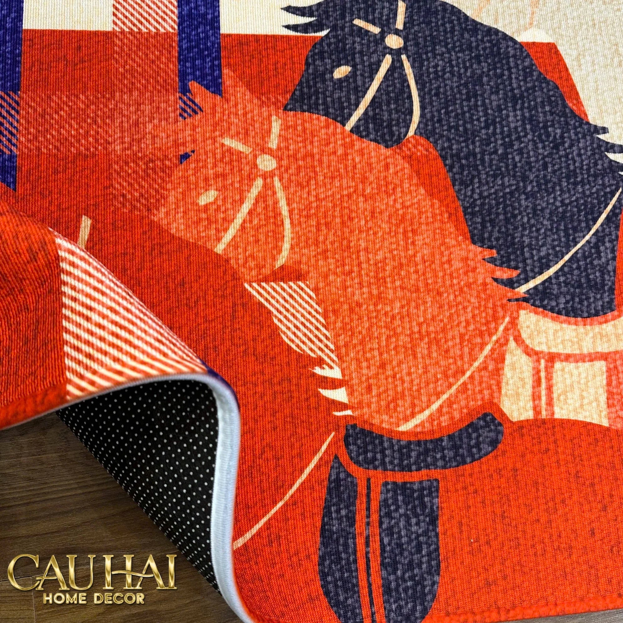 Thảm Cửa Sợi Dệt 60x90 Ngựa Kỵ Binh Hoàng Gia - Les Trois Chevaux D’Empire-CẬU HAI HOME DECOR