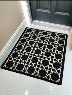 Thảm Cửa Sợi Poly Đan Vòng 100X120 Cannage D.O - Noir-THẢM CỬA-CẬU HAI HOME DECOR