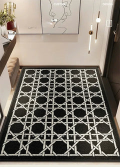 Thảm Cửa Sợi Poly Đan Vòng 100X120 Cannage D.O - Noir-THẢM CỬA-CẬU HAI HOME DECOR