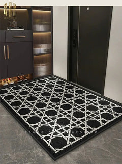 Thảm Cửa Sợi Poly Đan Vòng 100X120 Cannage D.O - Noir-THẢM CỬA-CẬU HAI HOME DECOR