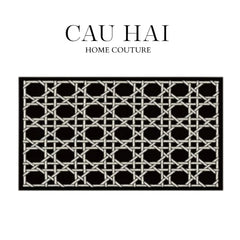 Thảm Cửa Sợi Poly Đan Vòng 100X120 Cannage D.O - Noir-THẢM CỬA-CẬU HAI HOME DECOR