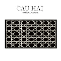 Thảm Cửa Sợi Poly Đan Vòng 100X120 Cannage D.O - Noir-CẬU HAI HOME DECOR