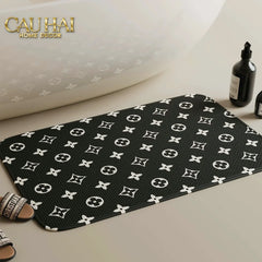 Thảm Cửa Thảm Bathroom Chenille 60X90 - Signature Fleur Monogram-THẢM CỬA-CẬU HAI HOME DECOR