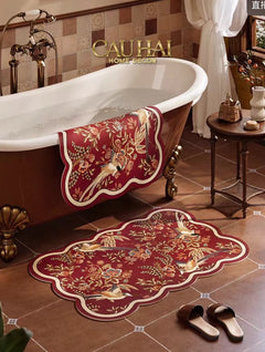 Thảm Cửa Thảm Bathroom Da Micro-Nappa Gen8 60X90 - Phoenix Dynasty Ruby Jardin - Da Thấm Hút-THẢM CỬA-CẬU HAI HOME DECOR