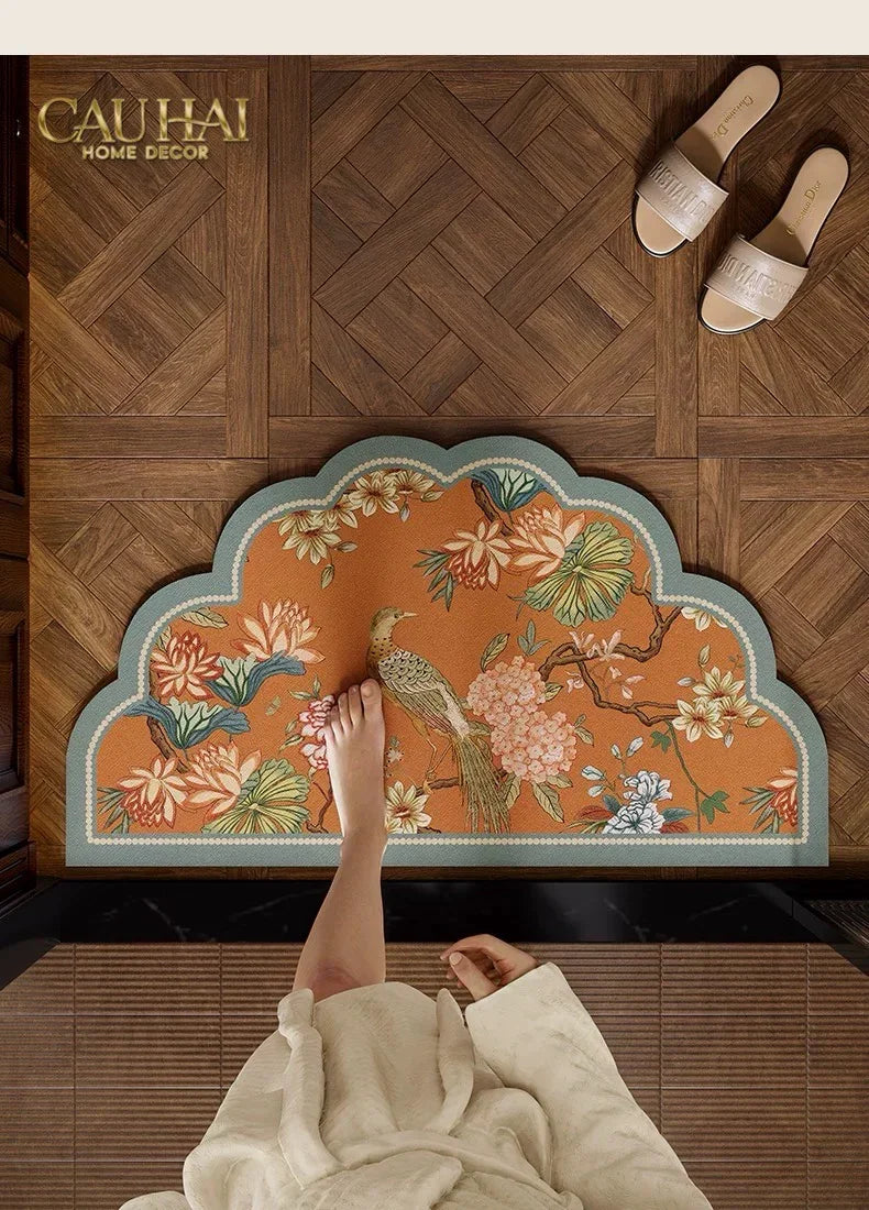 Thảm Cửa /Thảm Bathroom Micro-Nappa Gen8 45x80 Bird of Dynasty Ruyi Legacy-CẬU HAI HOME DECOR