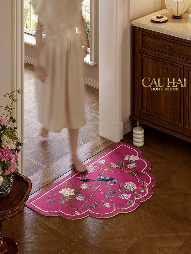 Thảm Cửa / Thảm Bathroom Micro-Nappa Gen8 45x80 Fuchsia Pink Jardin Ruyi Dynasty-CẬU HAI HOME DECOR