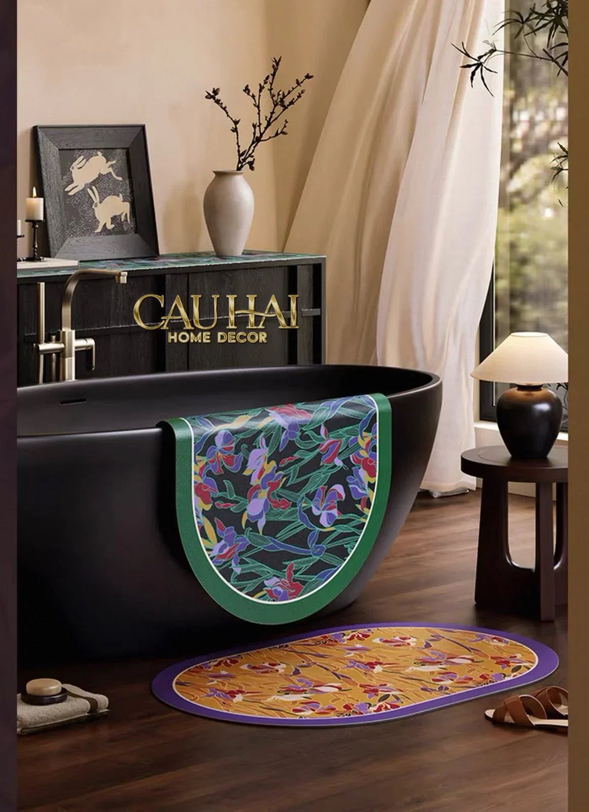 Thảm Cửa / Thảm Bathroom Micro Nappa Gen8 45x90 "Mùa Vàng" - Floréal Opulenza - Aurum Peaceful-CẬU HAI HOME DECOR