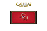 Thảm Cửa / Thảm Bathroom Micro Nappa Gen8 55*90/60*120 - Impérial Équestre Embroidered Cheval - Ruby Rouge-Thảm cửa / bathroom-CẬU HAI HOME DECOR