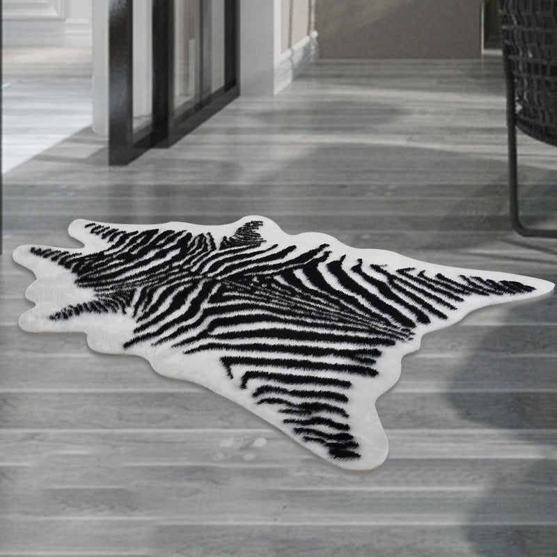 Thảm Lông Faux Fur Zebra Hide Noir 85x110-Thảm Lông-CẬU HAI HOME DECOR